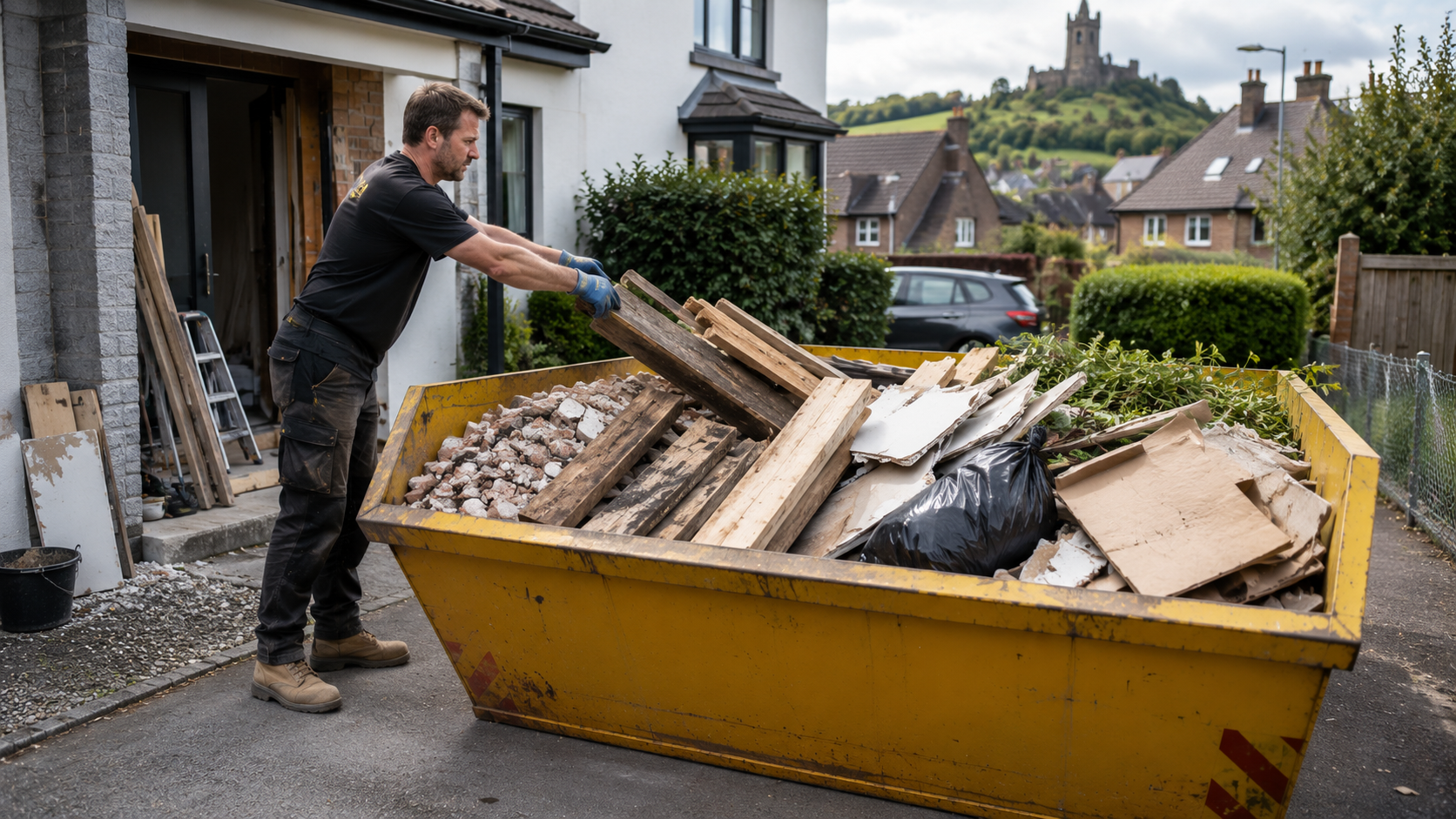 Skip hire in Stirling helping homeowners manage renovation waste and construction materials safely.