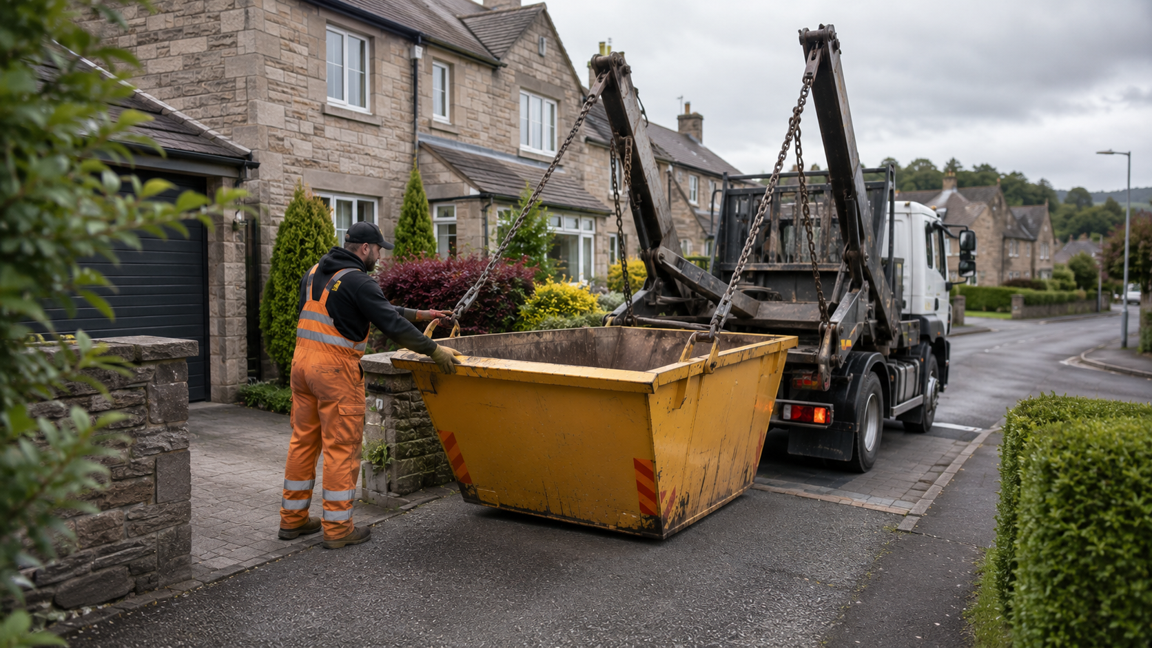 Skip hire in Stirling delivery service providing convenient waste container placement and collection.