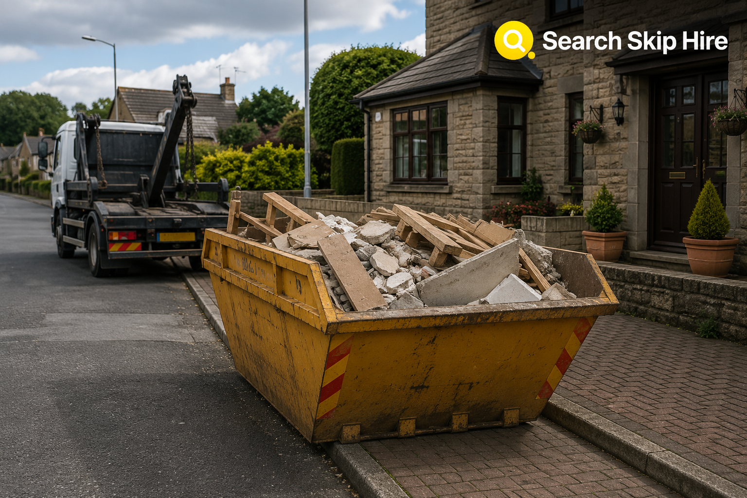 Skip hire Antrim service with a residential skip for home renovation waste removal.