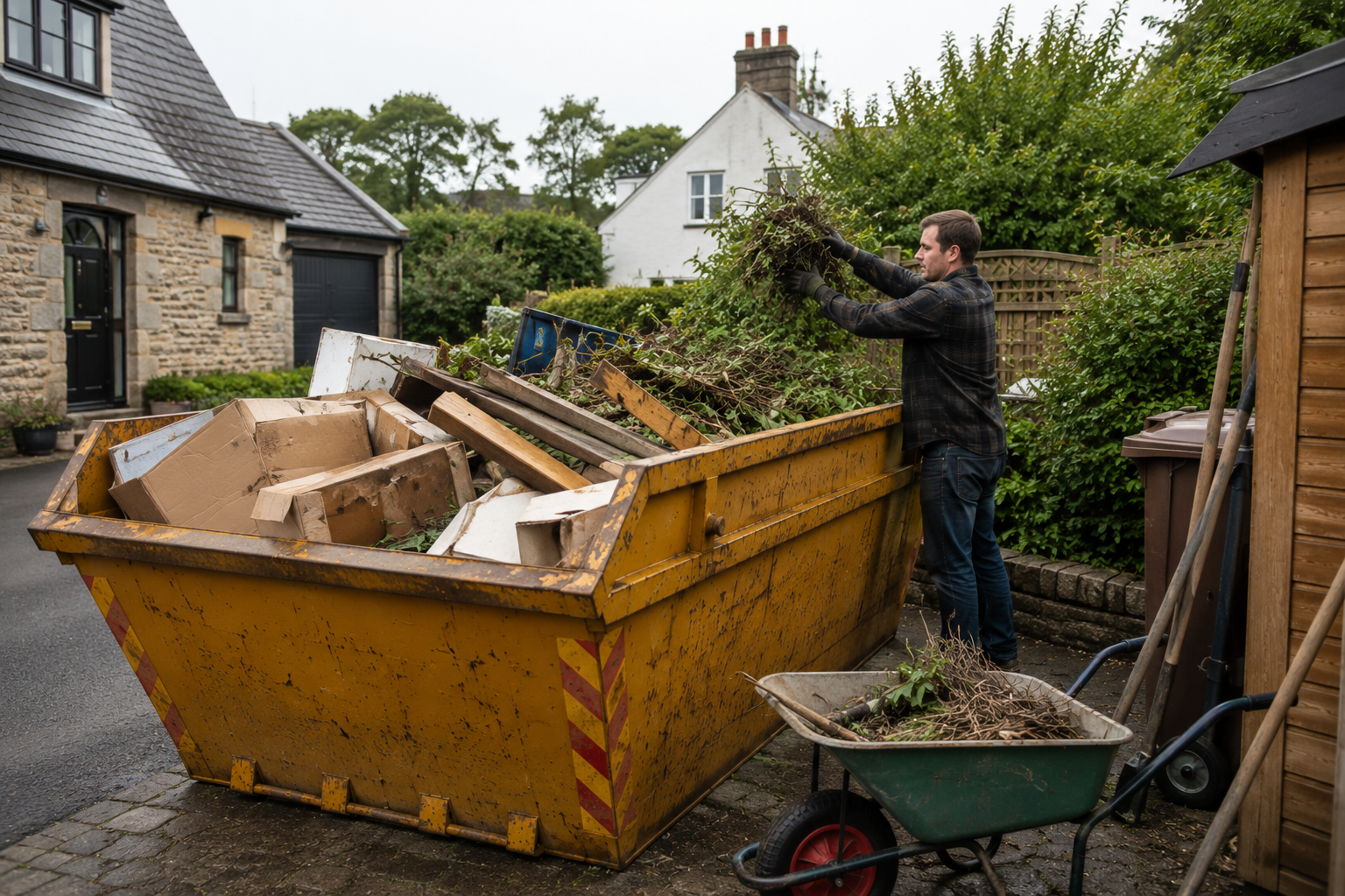 Skip hire Ayrshire solution for garden clearance and household waste removal projects.