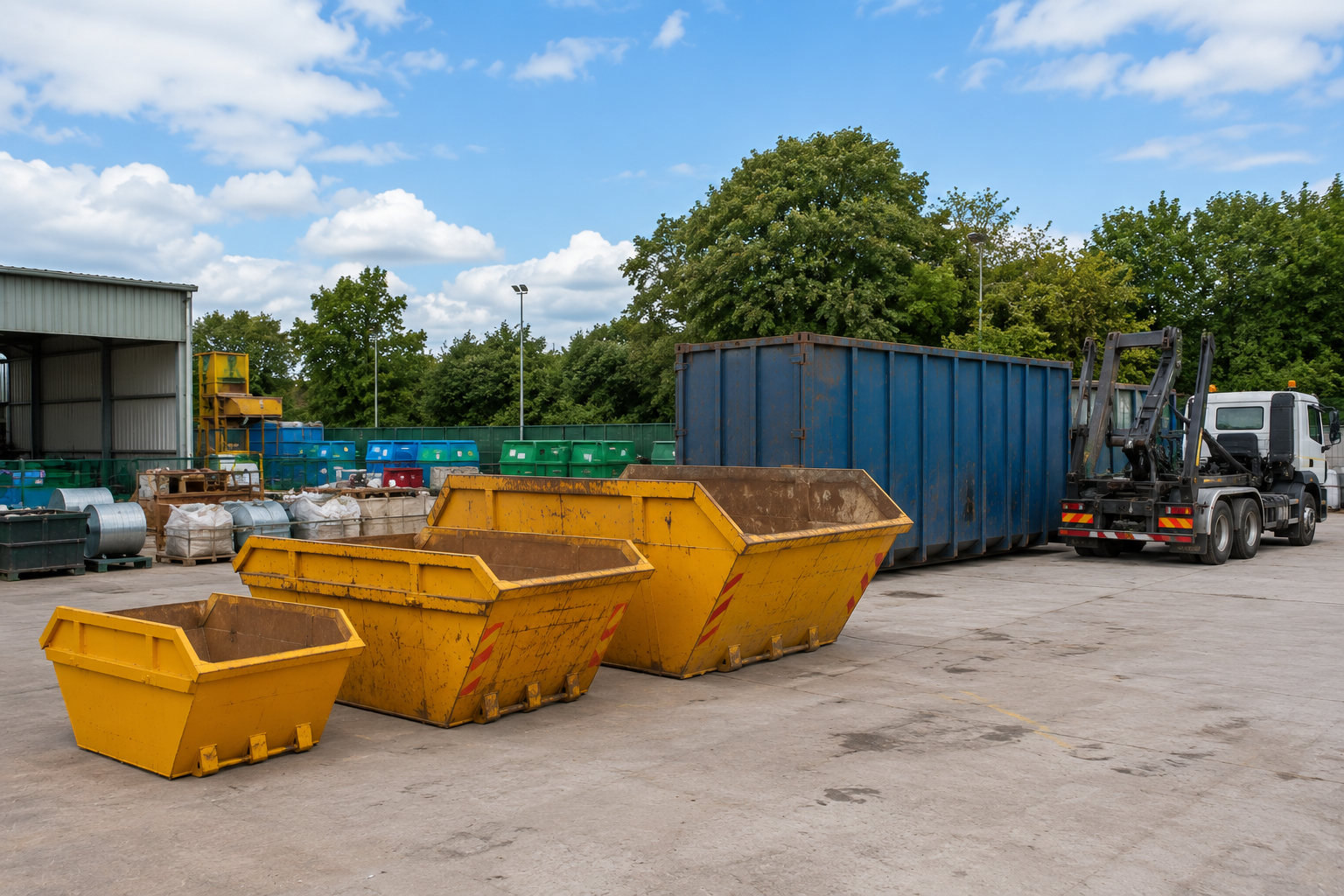 Skip hire Bedfordshire options showing different skip sizes for household renovation and commercial projects.