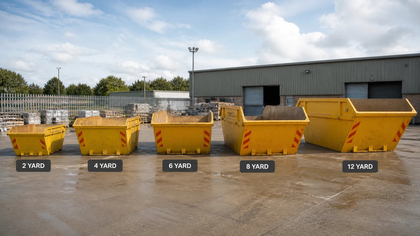Skip hire cost by size comparison showing different skip sizes in the UK