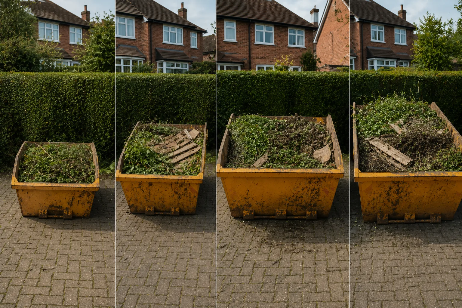 Different skip sizes for garden clearance projects in the UK