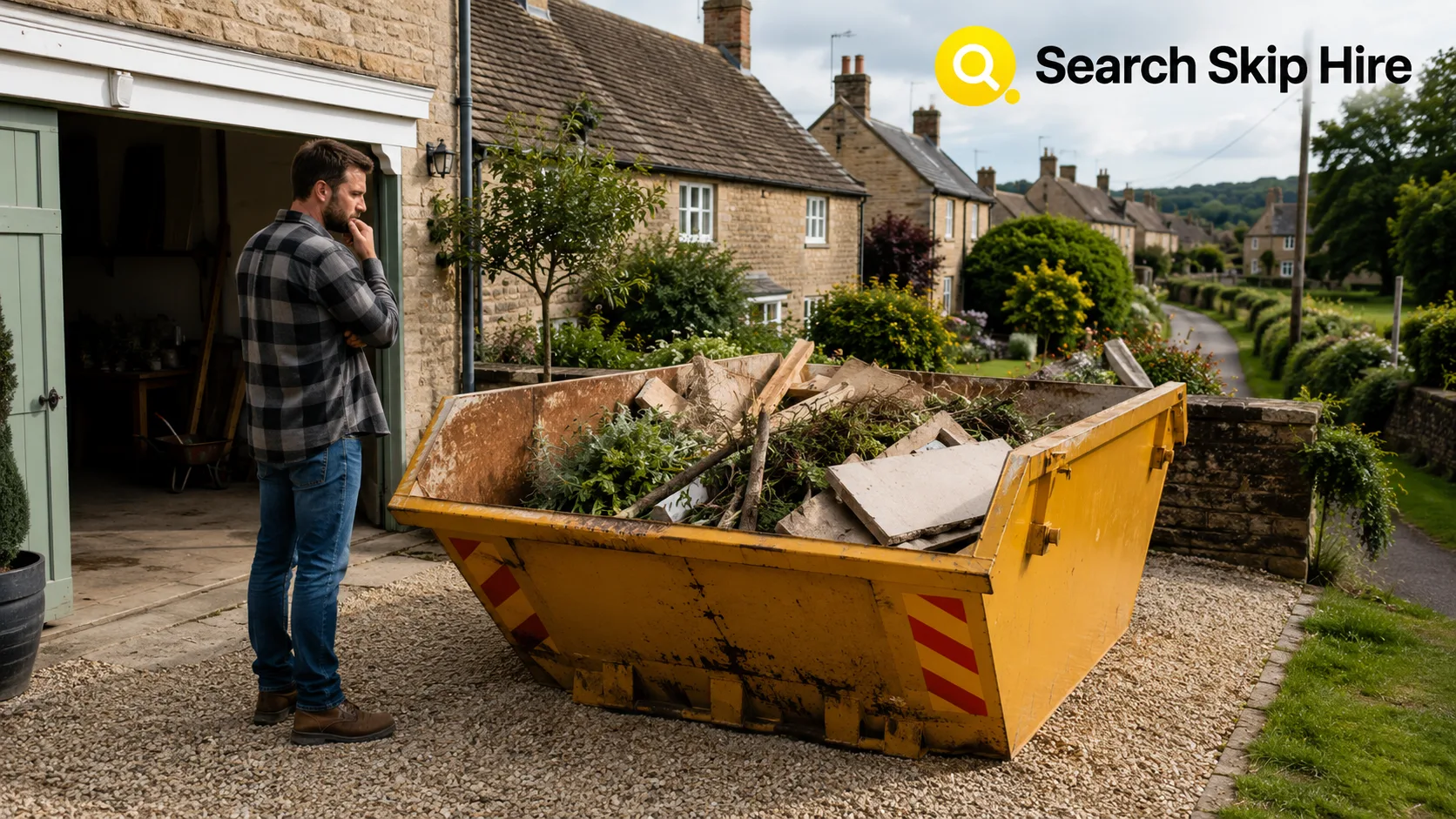 Skip Hire Somerset service with a residential skip container for home renovation waste removal.