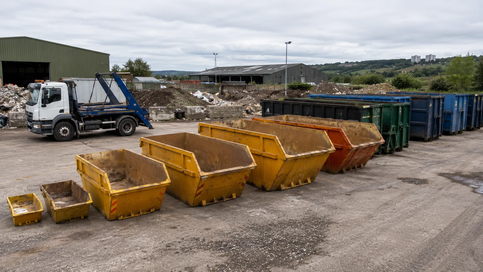 Skip hire Dundee City showing different skip sizes for household and construction waste projects.